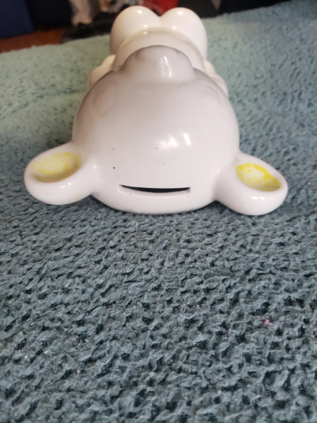 White Ceramic Teddy Bear Coin Bank - photo 2