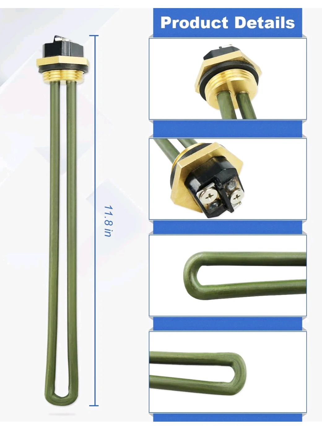 New Upgrade Screw-In Water Heater Element 11.8in 1440W 120V