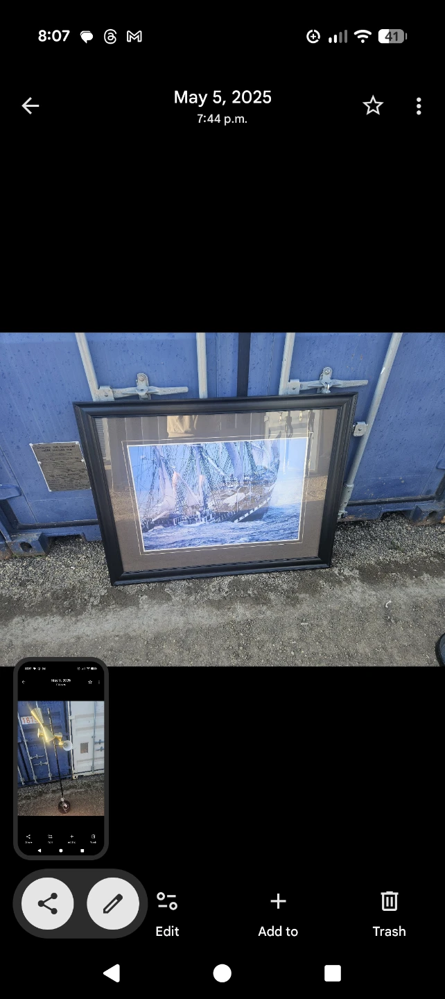 Framed Painting of a Sailboat