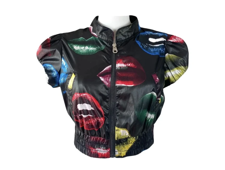 MISS SIXTY 1990s Sharlene Iconic Lips Print Crop - photo 2