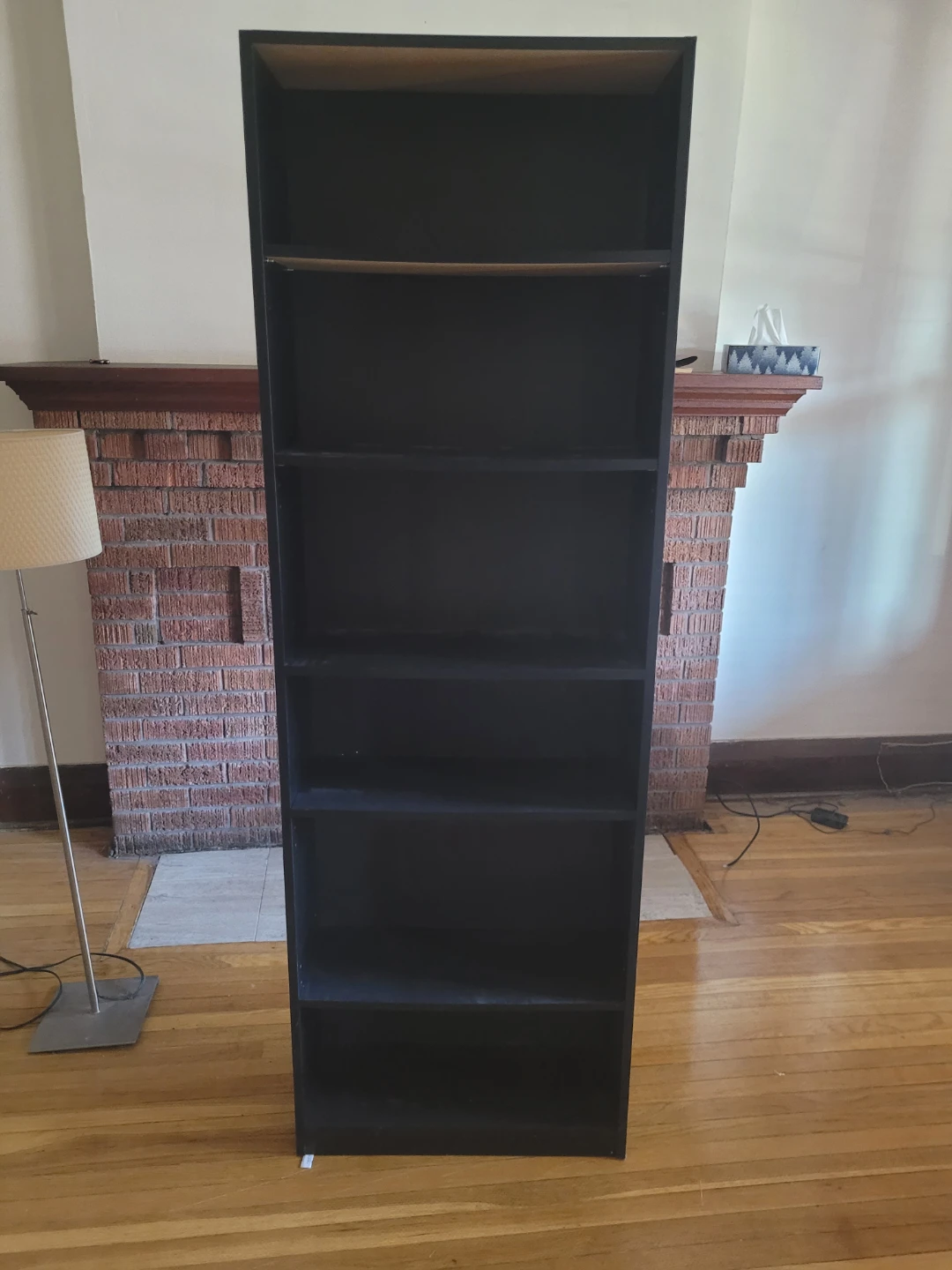 Black Tall Bookshelf with 6 Shelves
