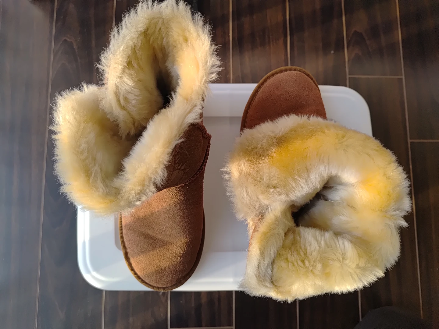 Camel Boots - Brown Suede Sheepskin Lined - photo 4