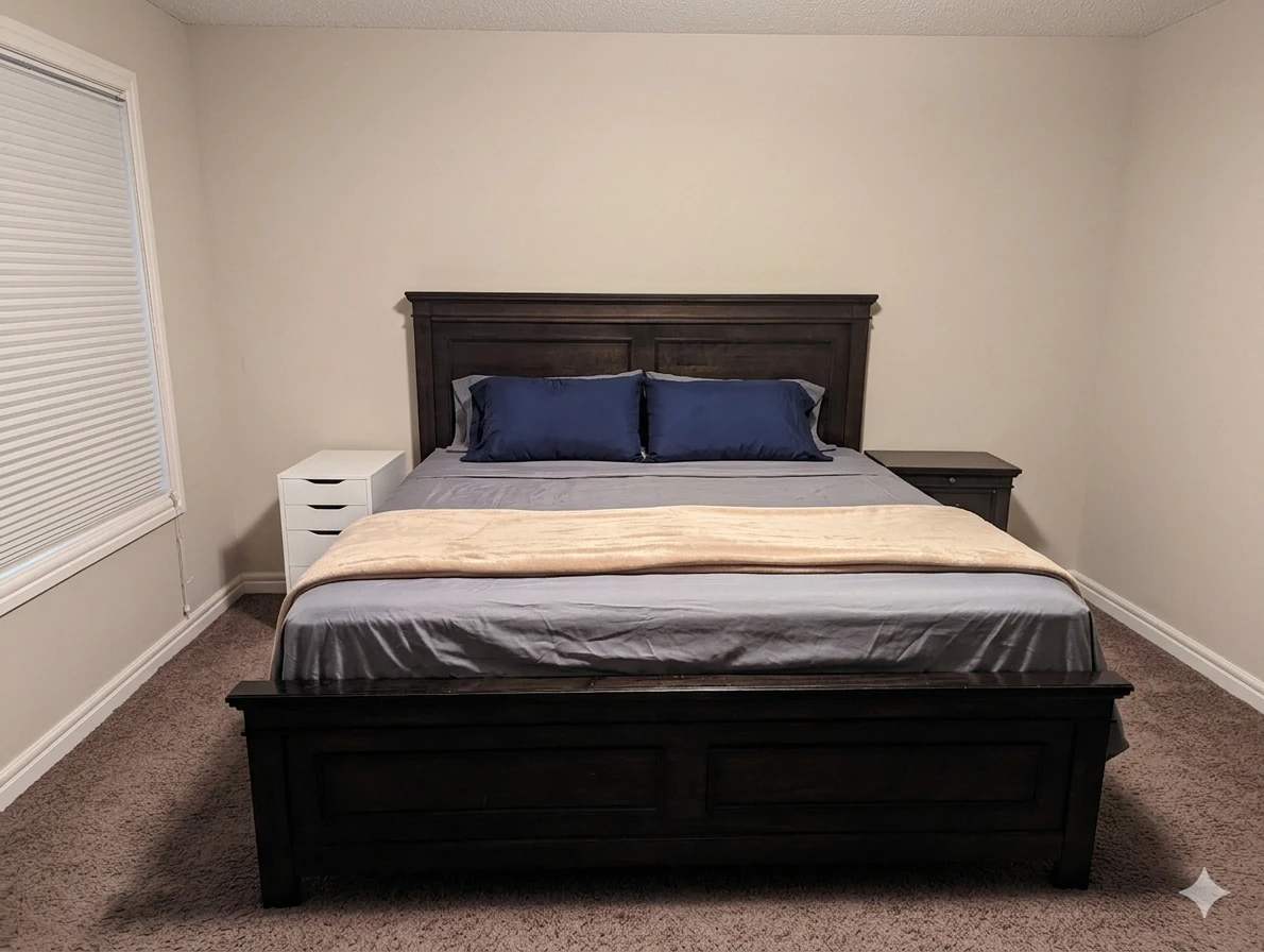 King size bed frame and mattress