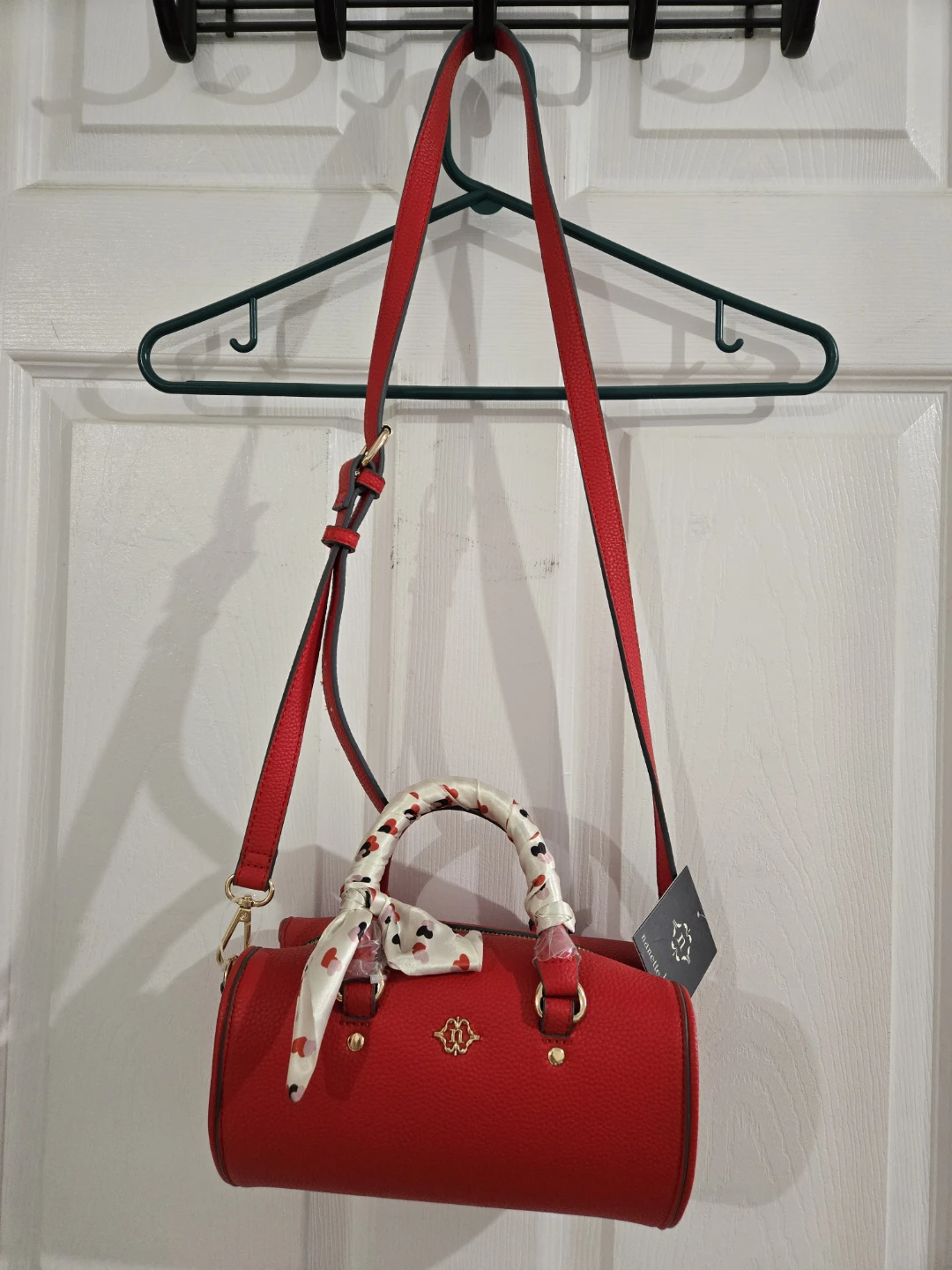Nanette Lepore Red Barrel Handbag with Scarf