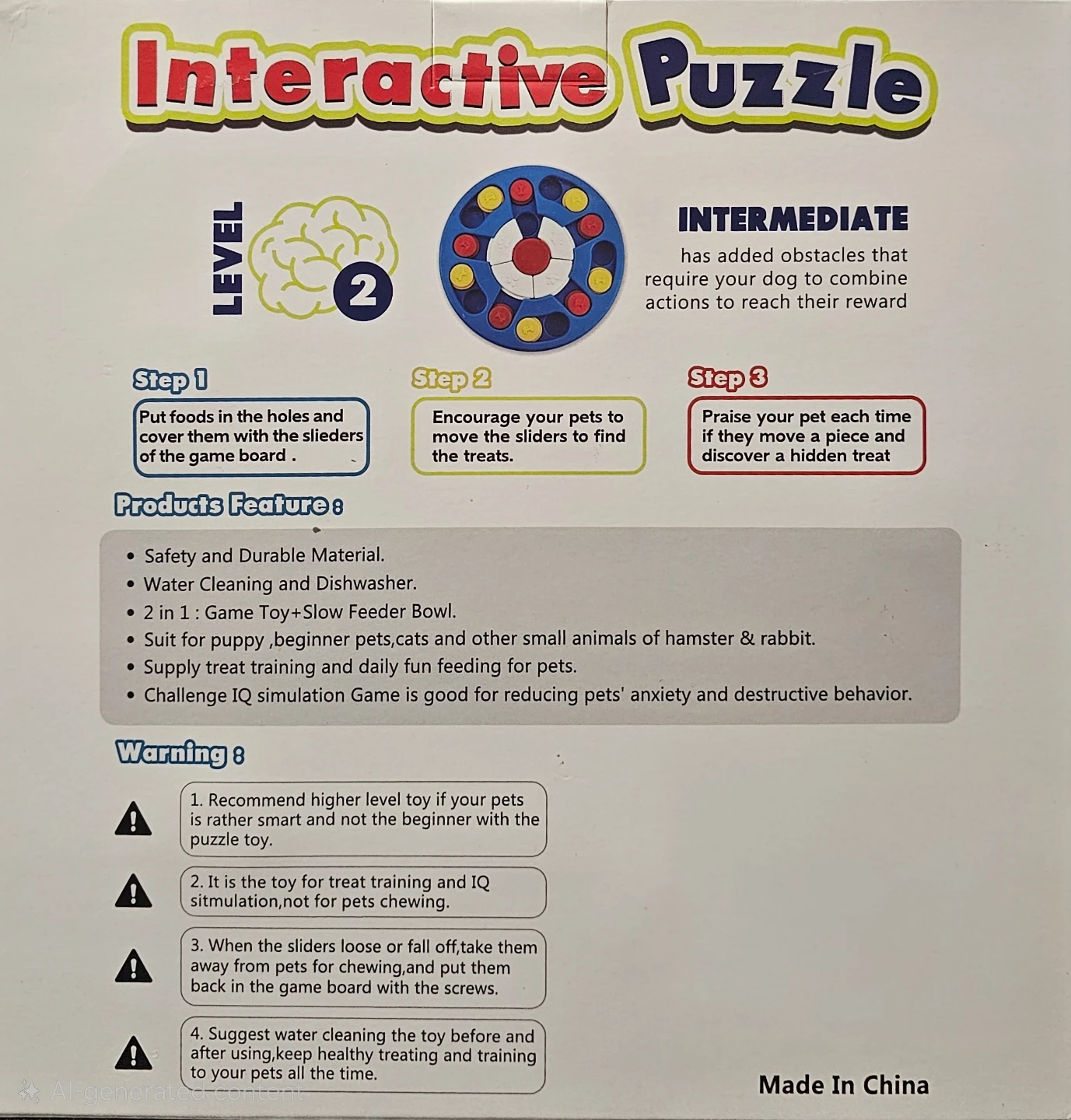 🐶🐱 Interactive Pet Puzzle Toy - photo 2