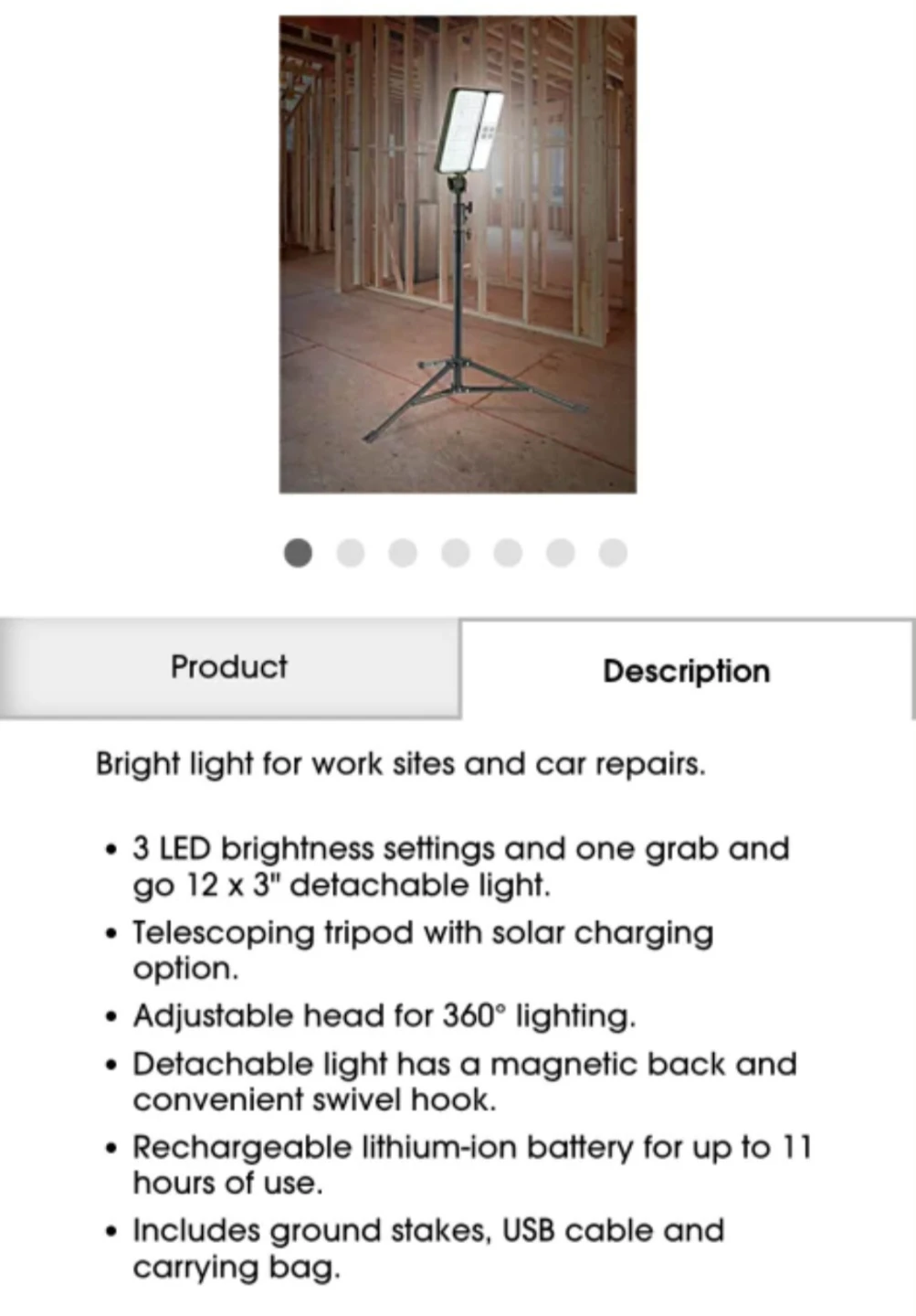 Job Site Light with Tripod - photo 2