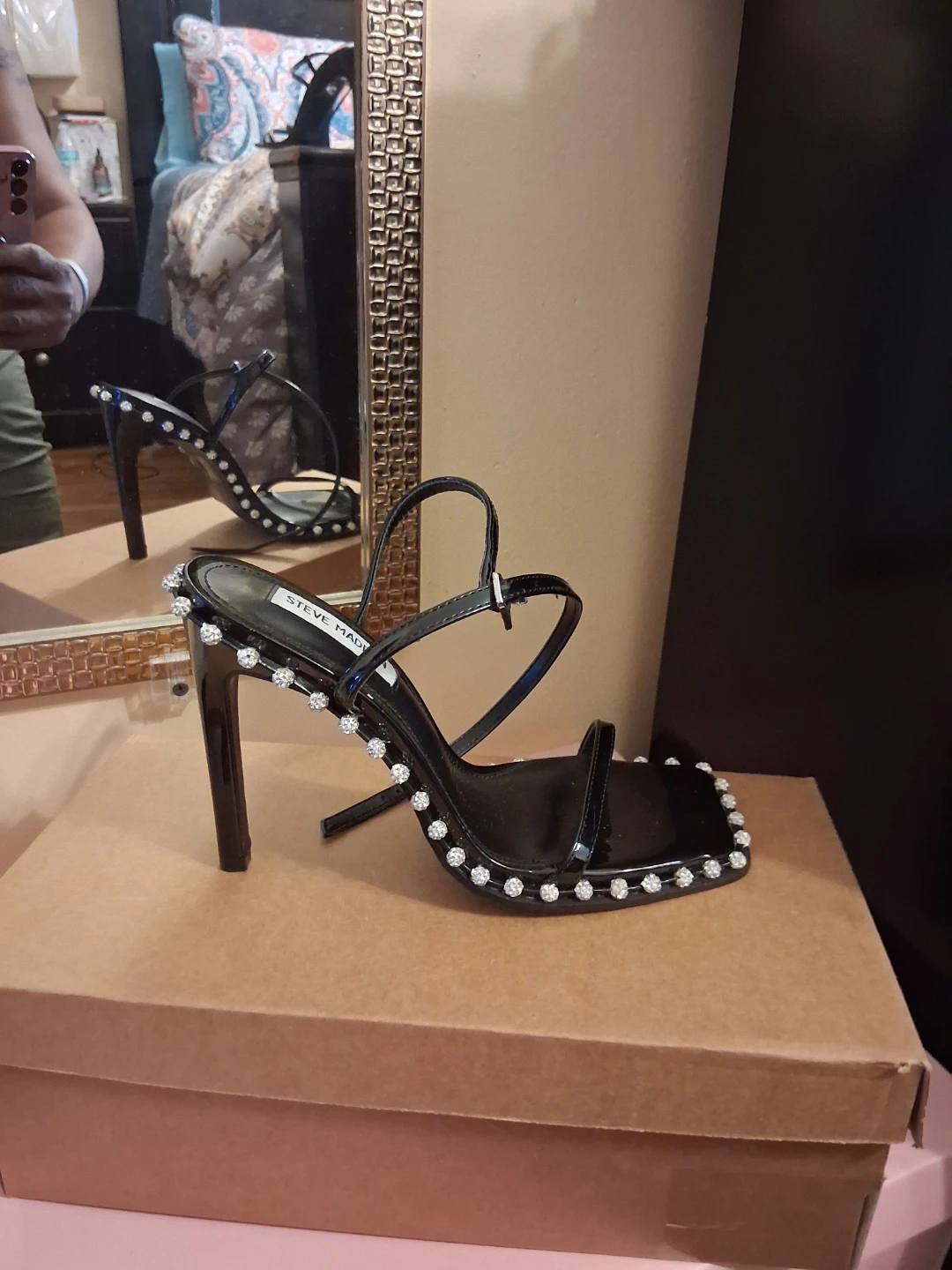 Steve Madden Black Embellished Heeled Sandals - photo 2