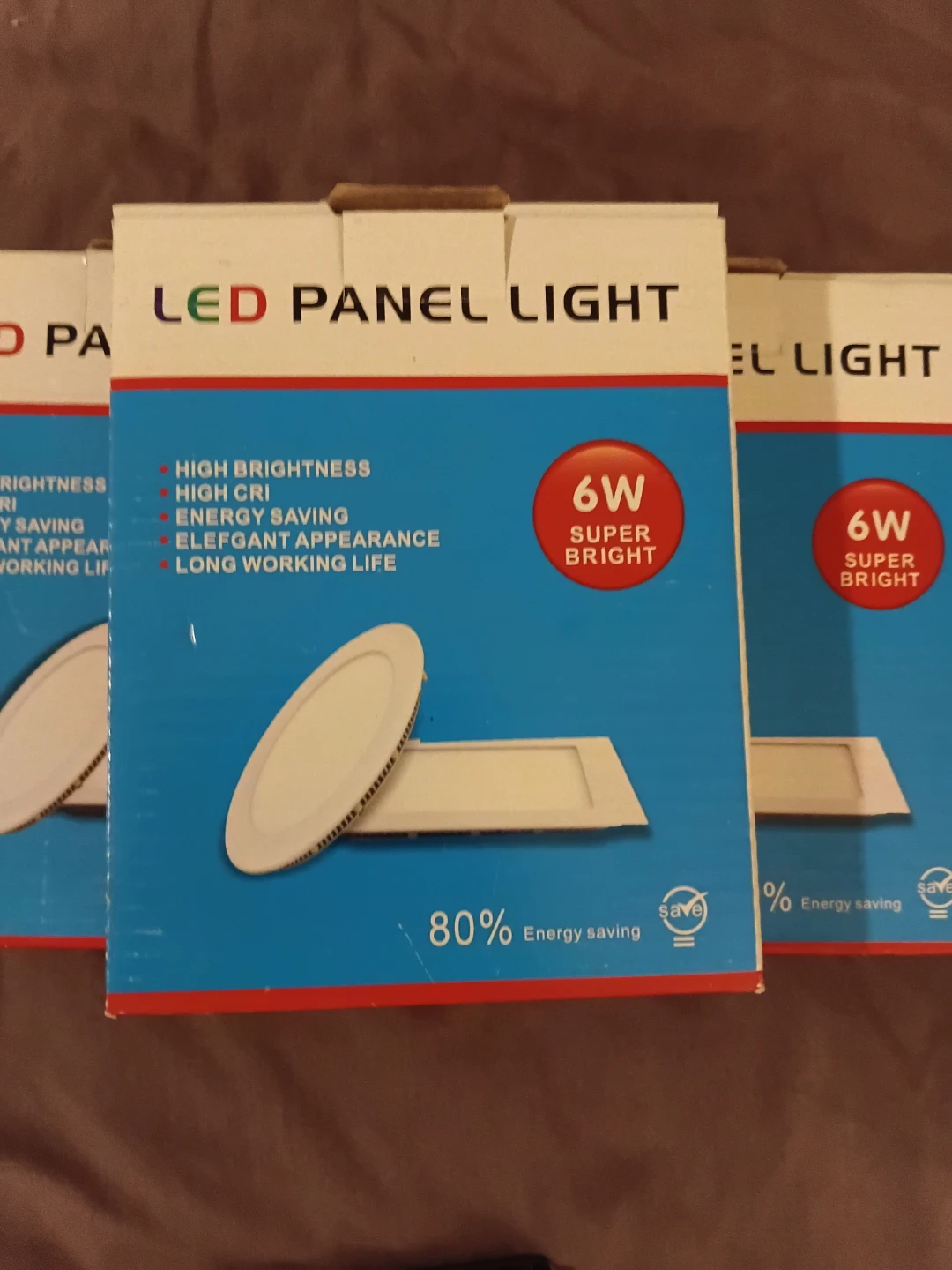 5 individual 6W LED Panel Lights