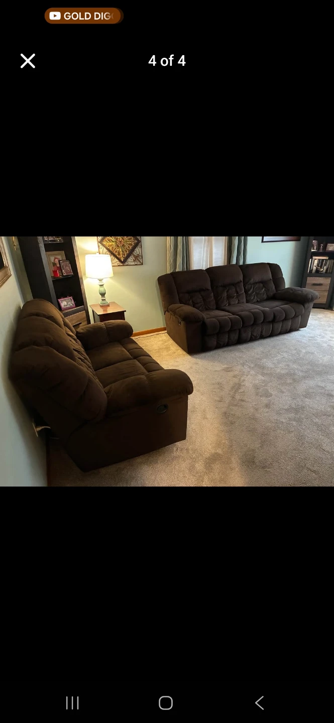 Brown Reclining Loveseat Sofa