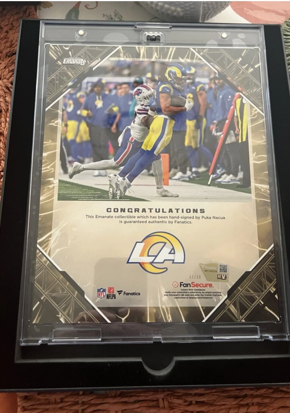 Puka Nacua Emanate Football Card - 31/50 - photo 2
