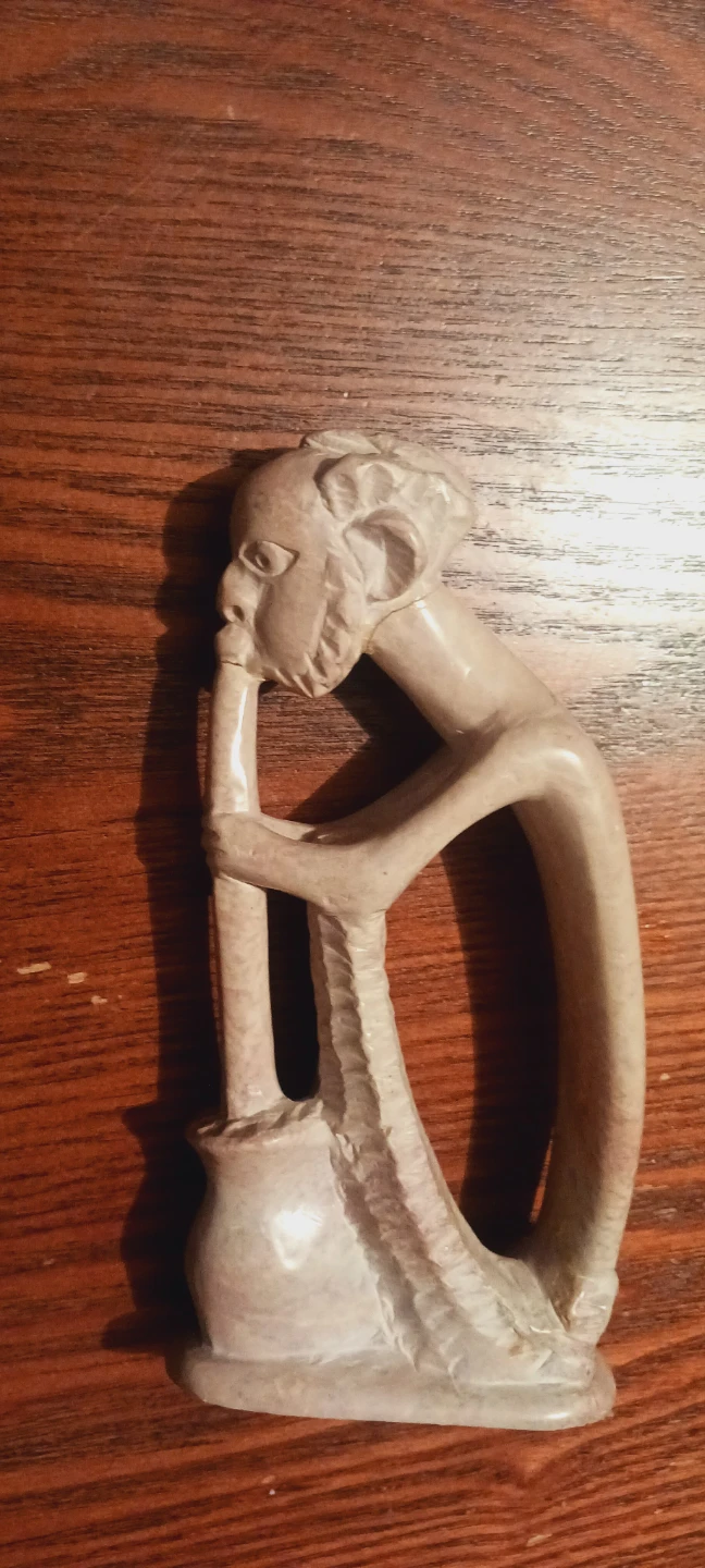 Beautiful African Carved Genuine Stone Sculpture Home Decor