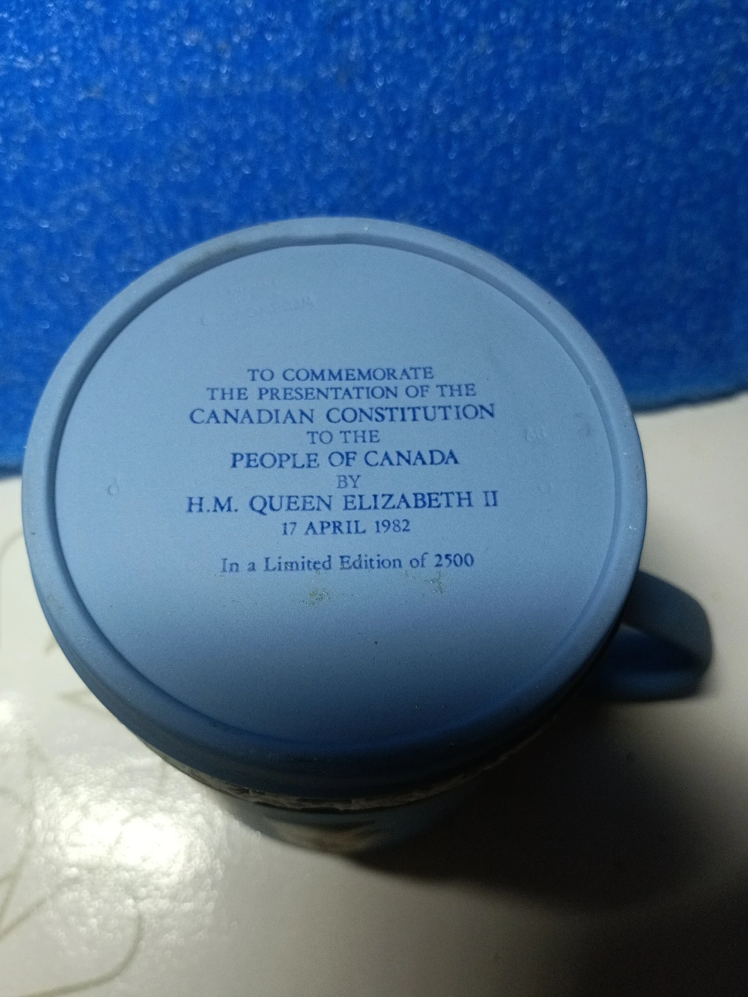Wedgwood Jasperware Canadian Constitution Mug 1982 - photo 2