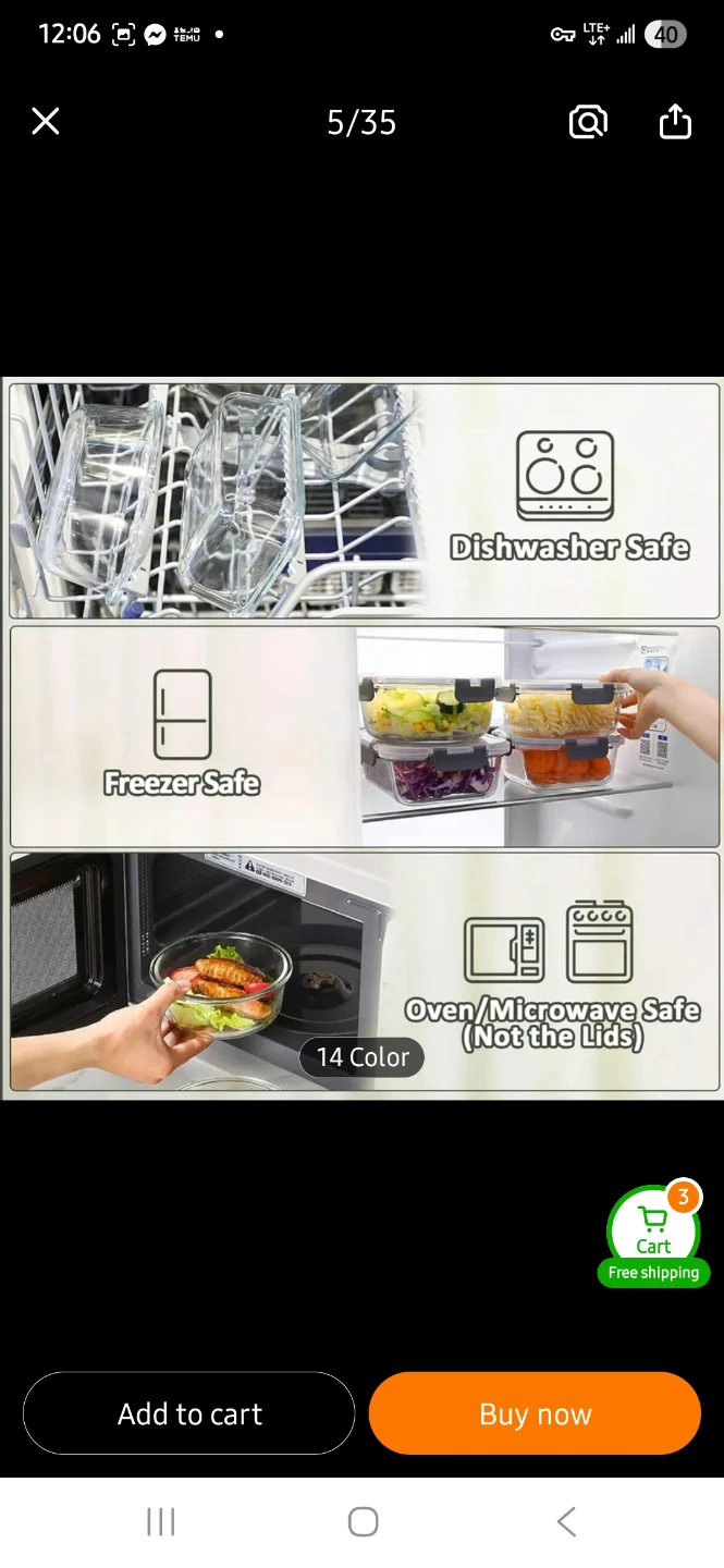 NEW Glass Food Storage Containers with Locking Lids - photo 3