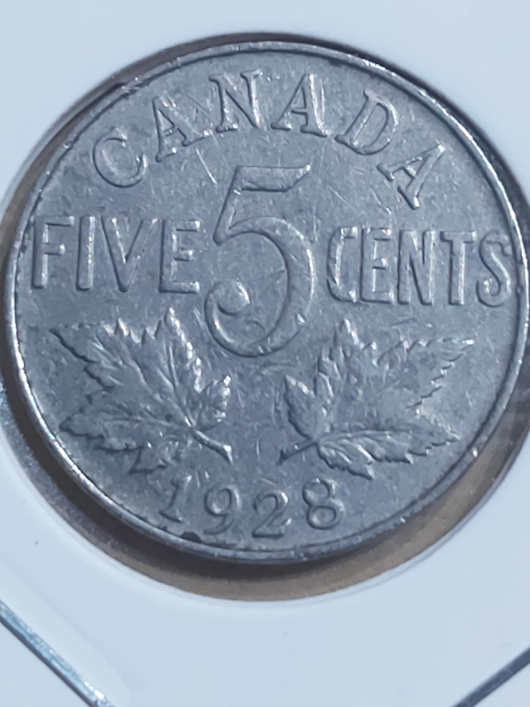 1928 Canada Five Cents Coin - photo 2