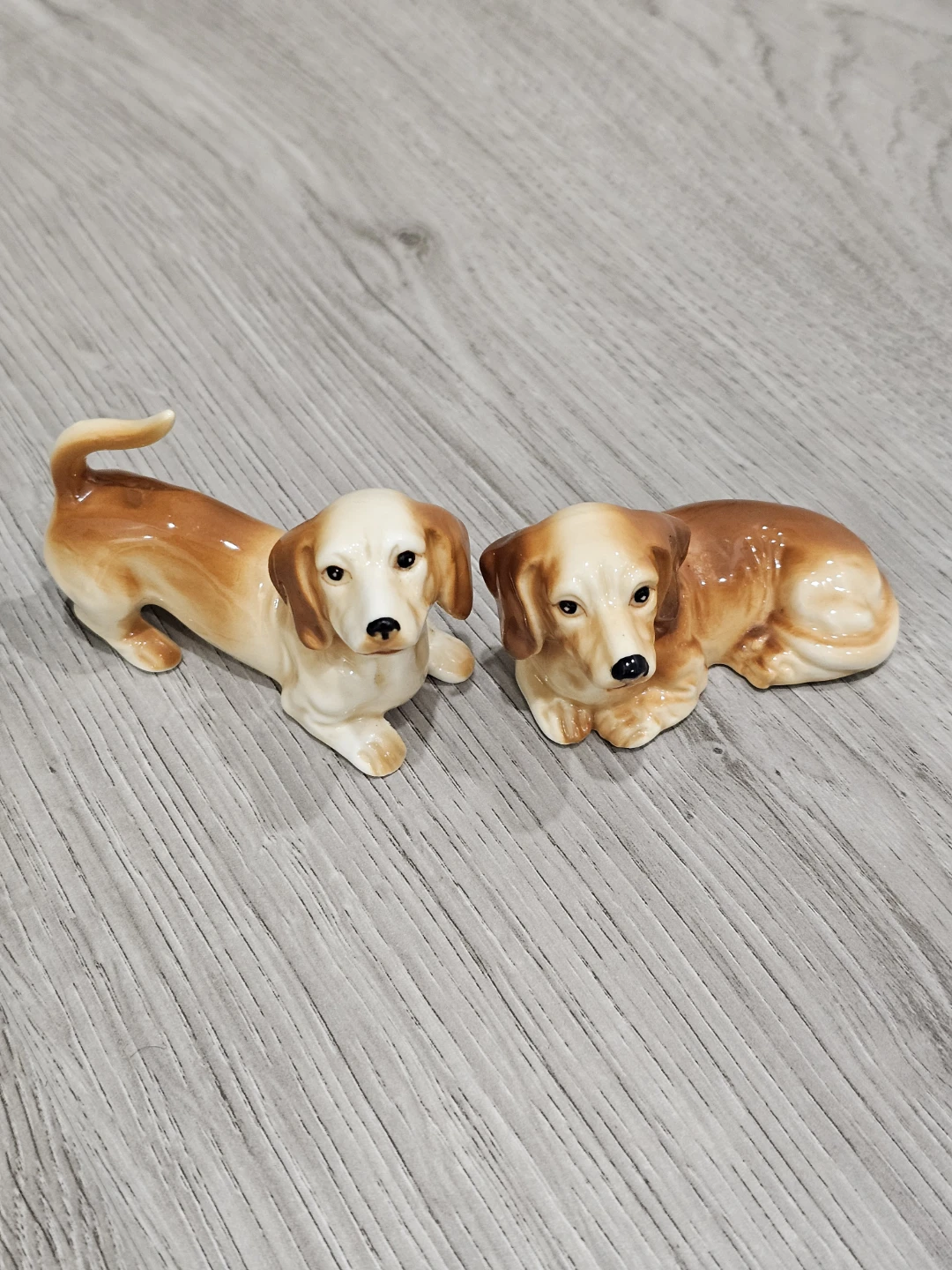 Vintage Porcelain Dachshund Dogs Set of 2