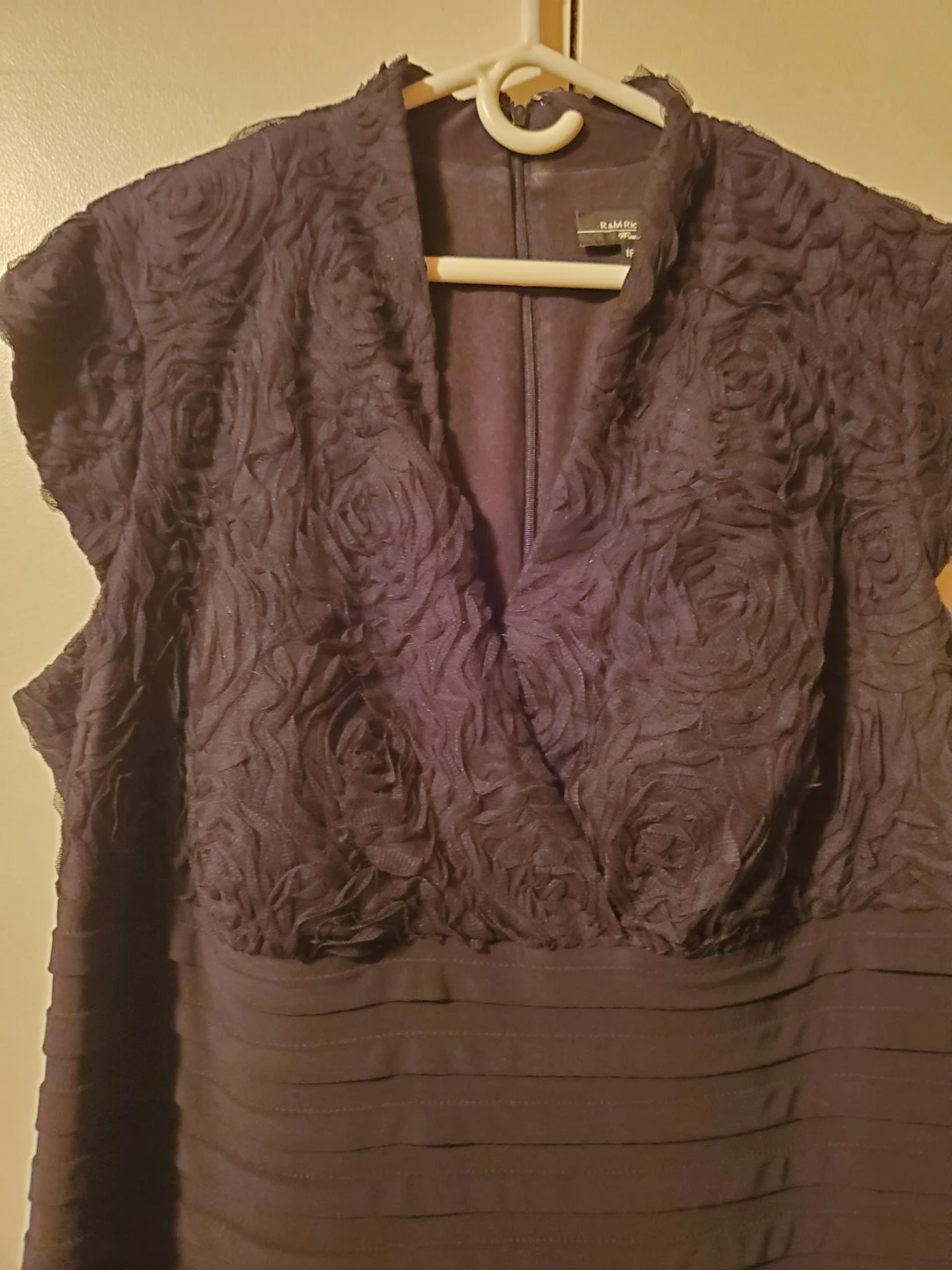 🥕 Black Textured Cap Sleeve Sheath Dress Size 18W - photo 2