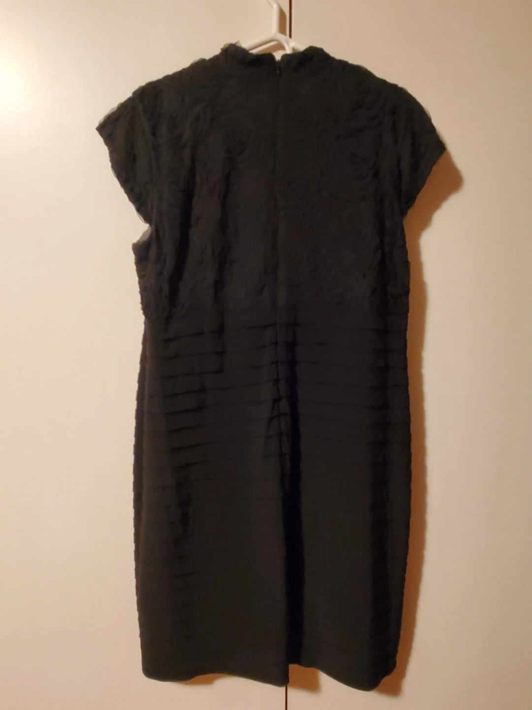 🥕 Black Textured Cap Sleeve Sheath Dress Size 18W - photo 3