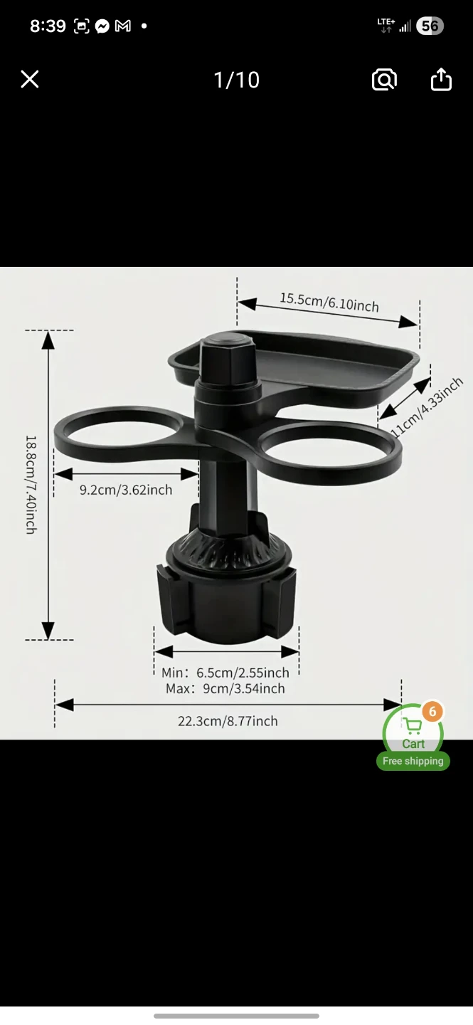 Car Cup Holder Extender with Tray