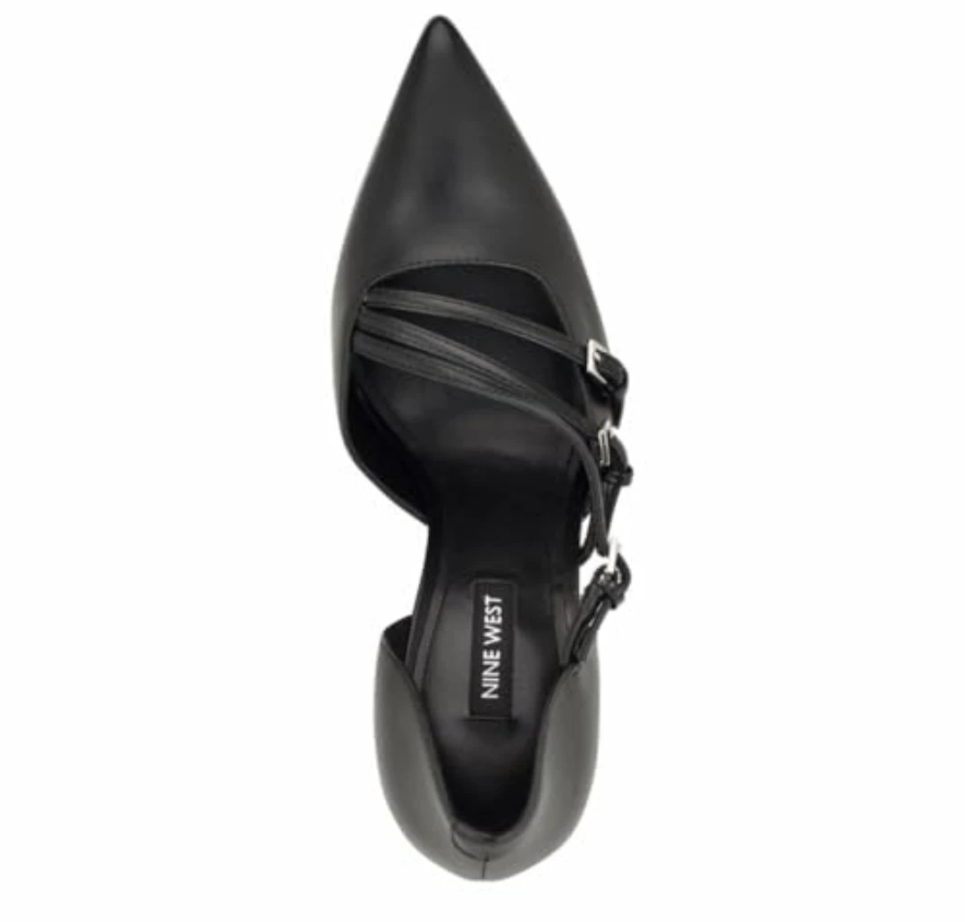 Nine West Black Faux Leather Strappy Heels - photo 3