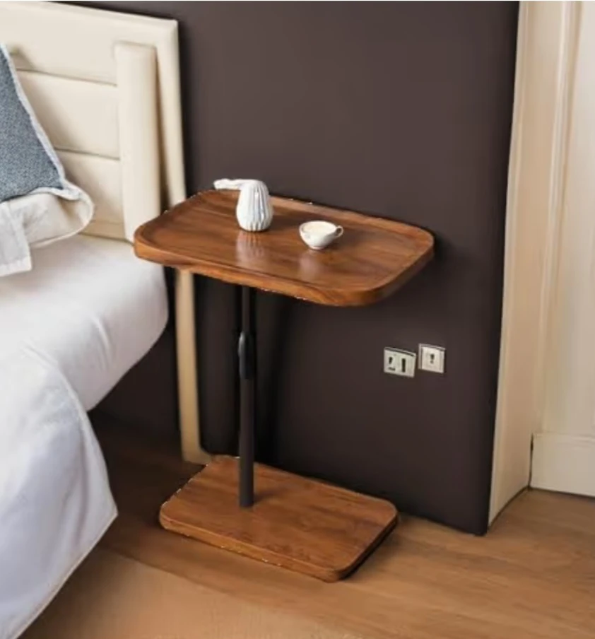 Adjustable Walnut C-Shaped End Table - photo 3