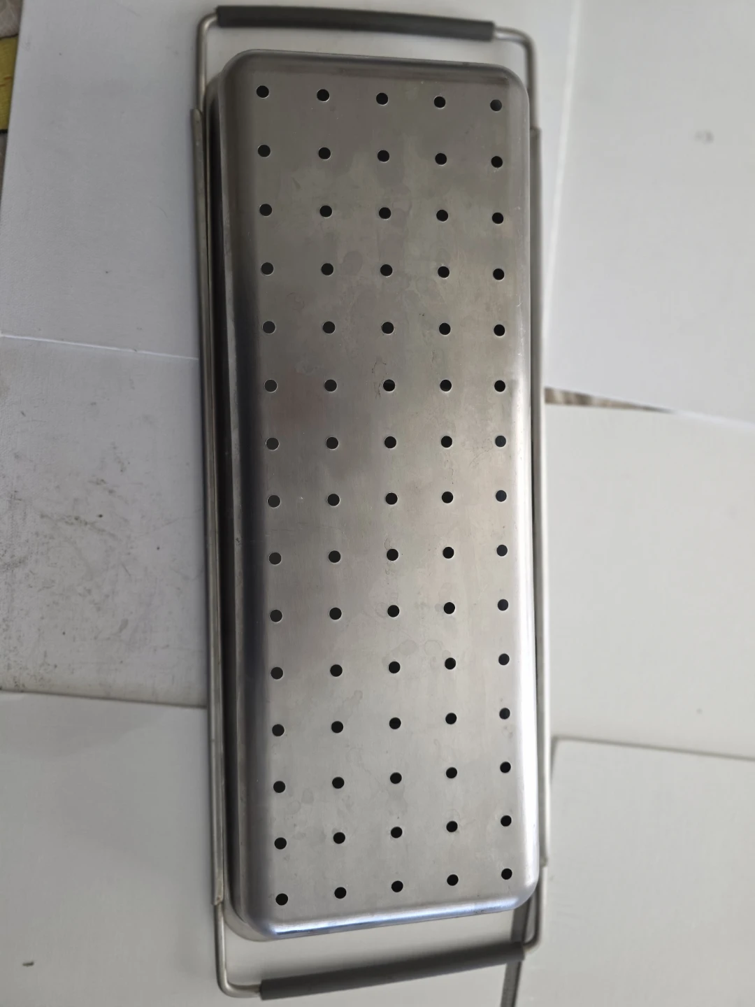 19 " Stainless Steel Perforated Tray with Handles - photo 2