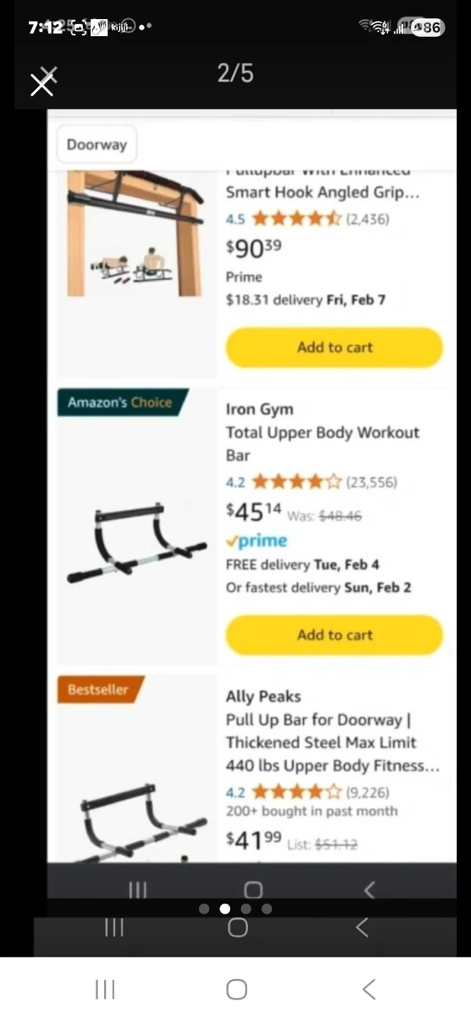 Iron Gym Pro Fix Total Upper Body Workout Door Bar - photo 2
