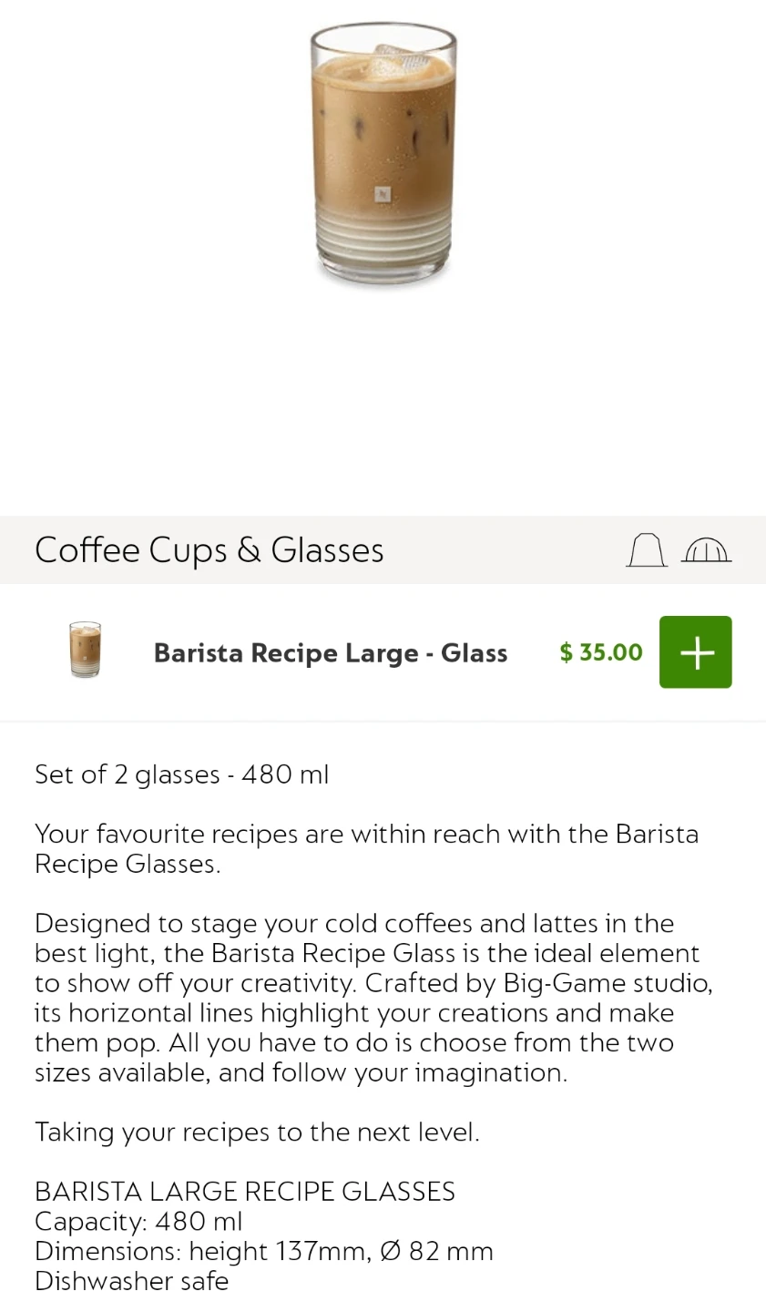 Brand new Nespresso Barista Recipe Large Glasses (Set of 2) - photo 2