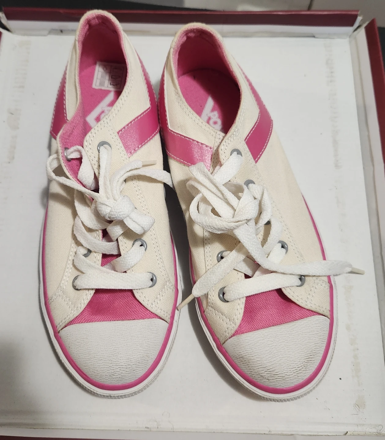 Pony Canvas Sneakers - Pink & Cream