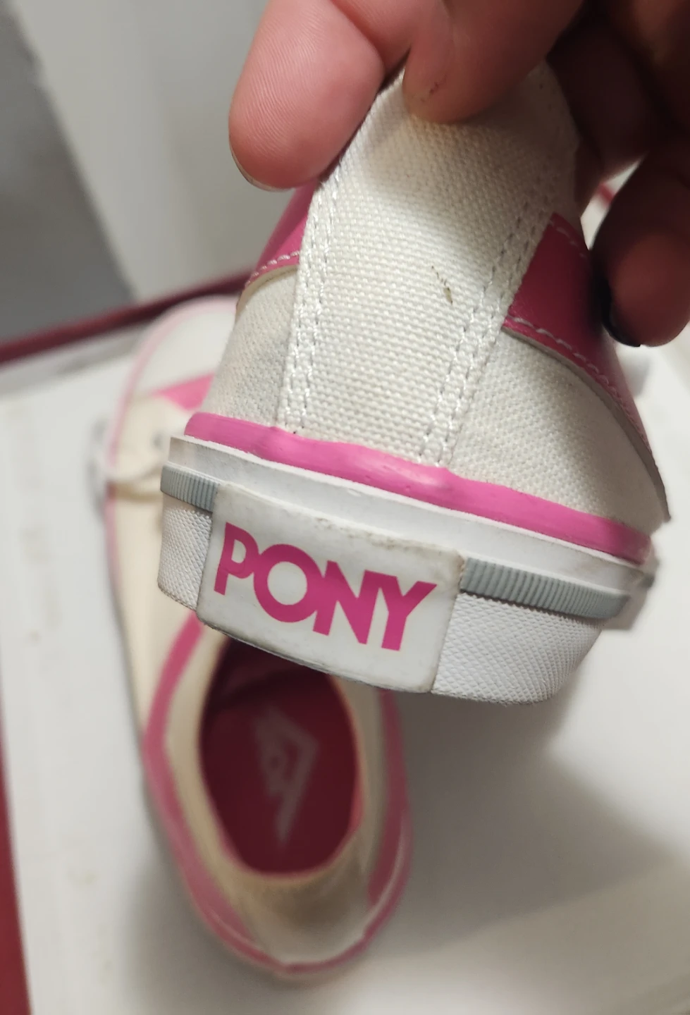 Pony Canvas Sneakers - Pink & Cream - photo 2