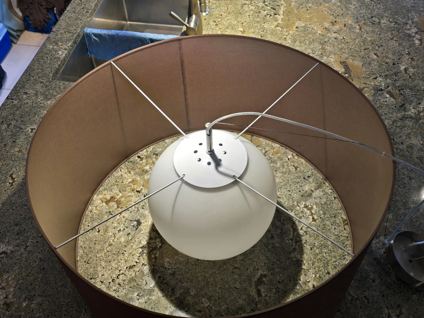 Large Drum Pendant Ceiling Light Fixture - photo 3