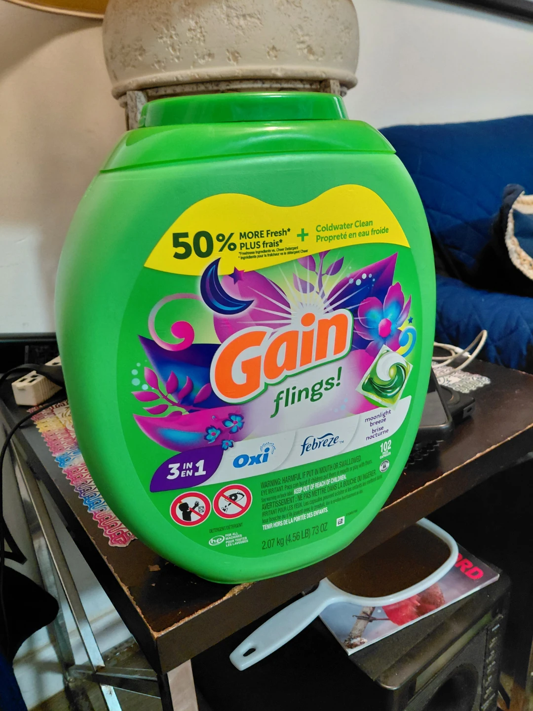 Gain Fling Laundry Detergent Pods, Moonlight Breeze, 102 Count