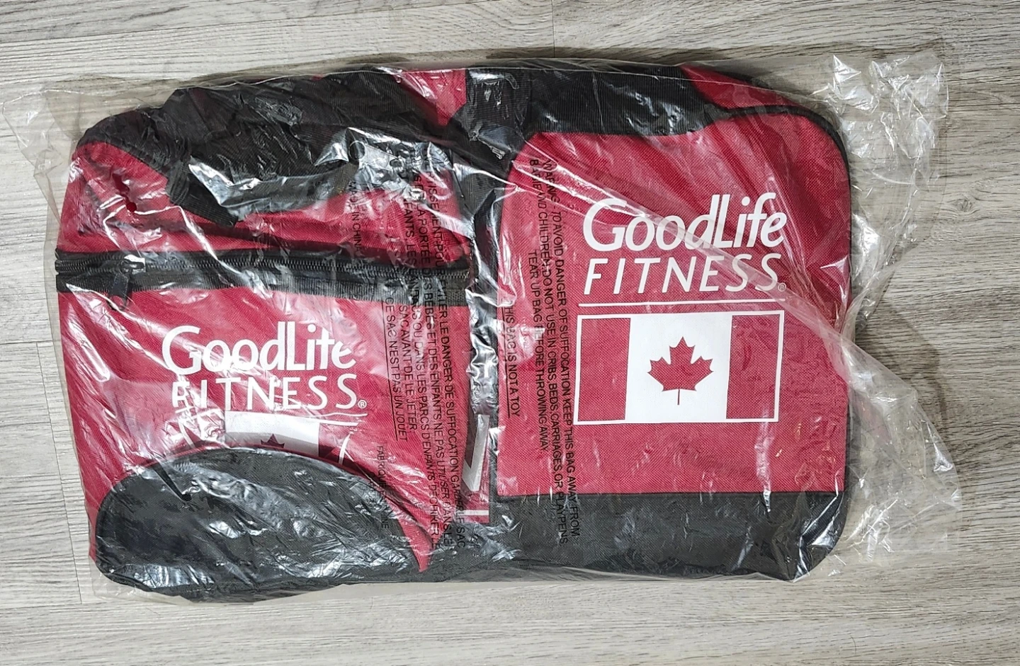 GoodLife FITNESS Red and Black Gym Bag