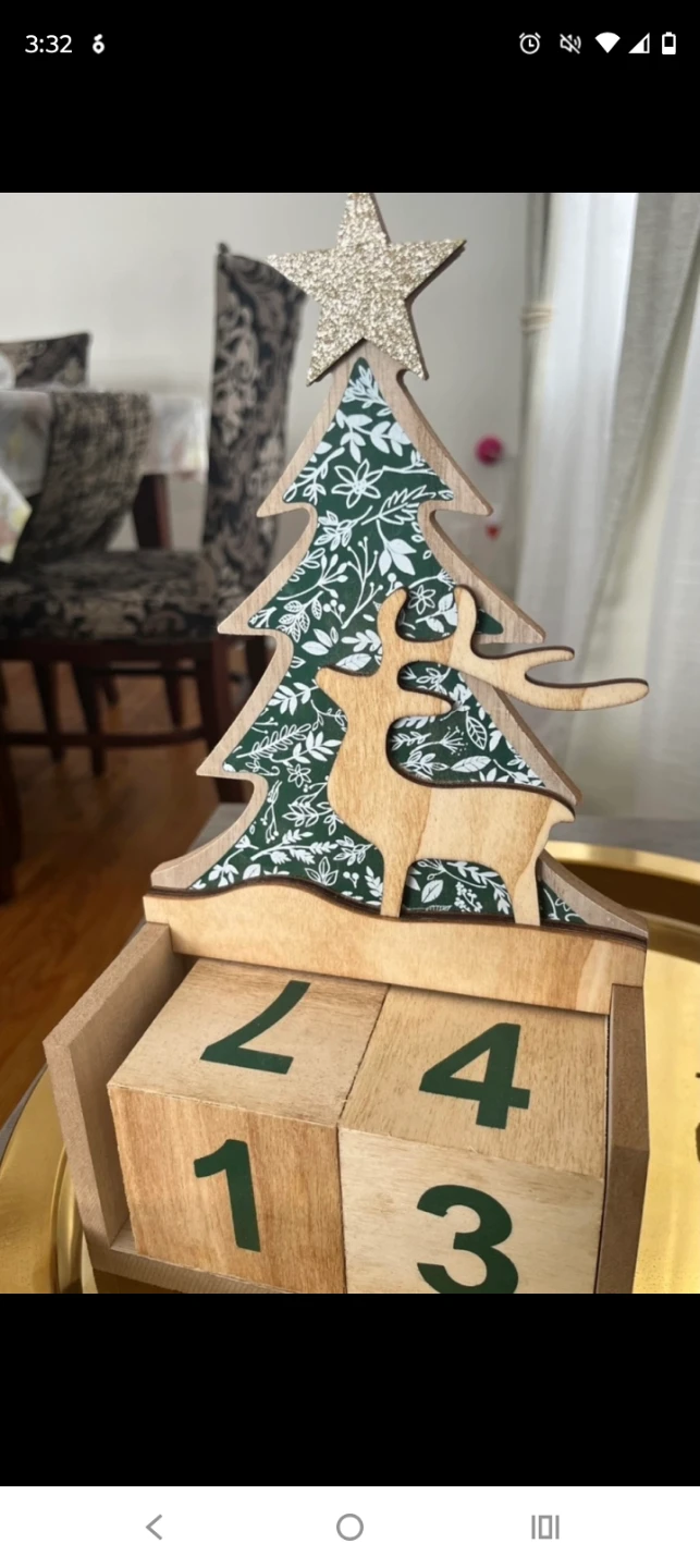 Wooden Christmas Tree Countdown Calendar