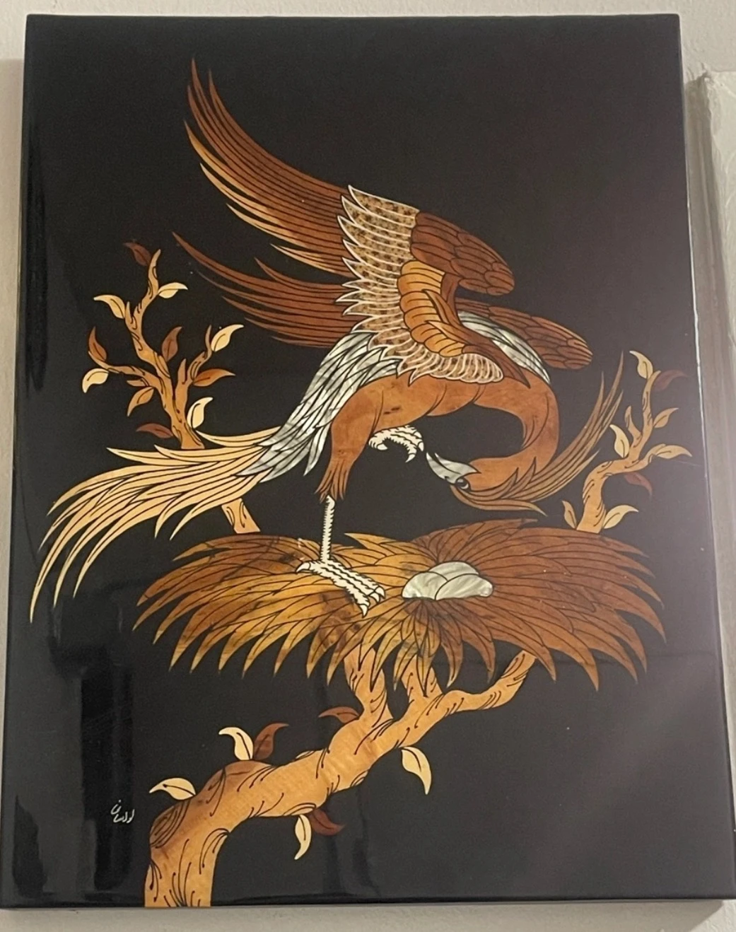 Vintage Wall Art with Bird Motif (8.5"x11")
