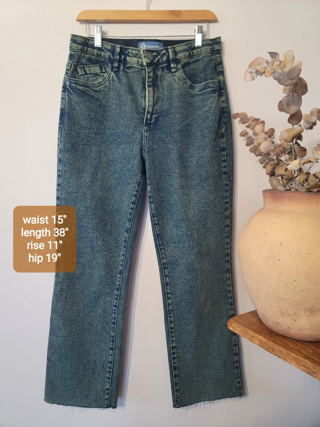 Democracy Absolution Green Blue Denim Acid Wash cotton Sz 8 - photo 3