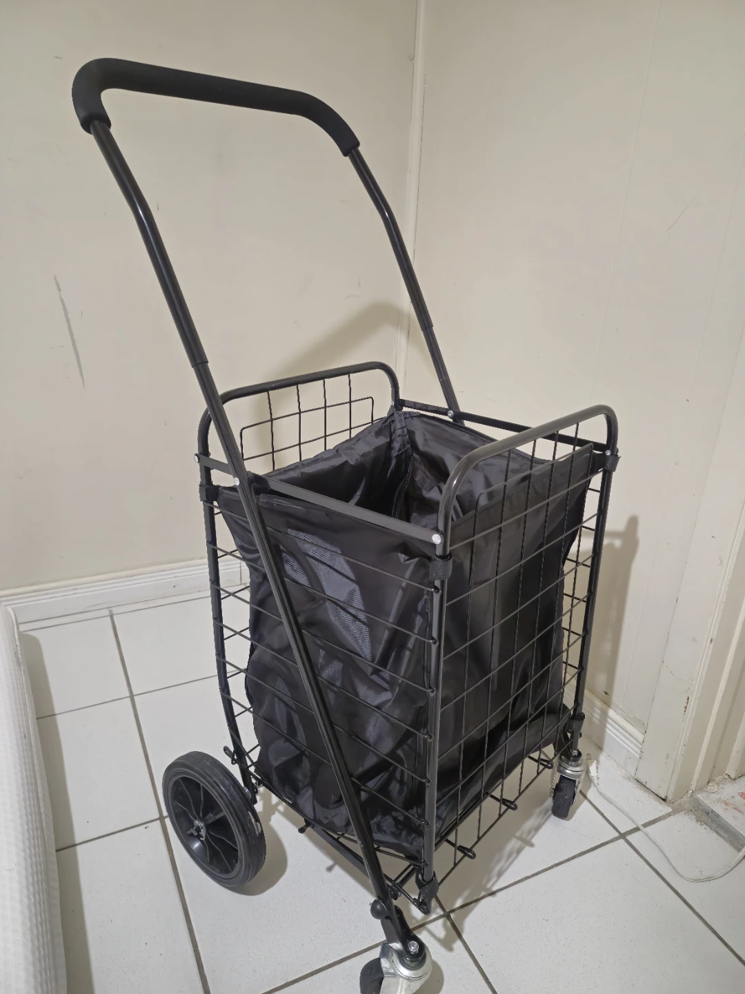 Black Rolling Shopping Cart