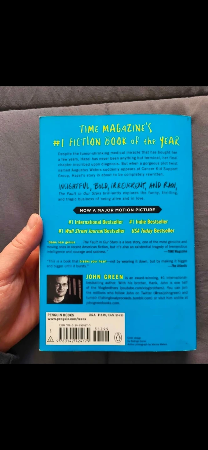 The Fault in Our Stars by John Green Paperback Book - photo 3