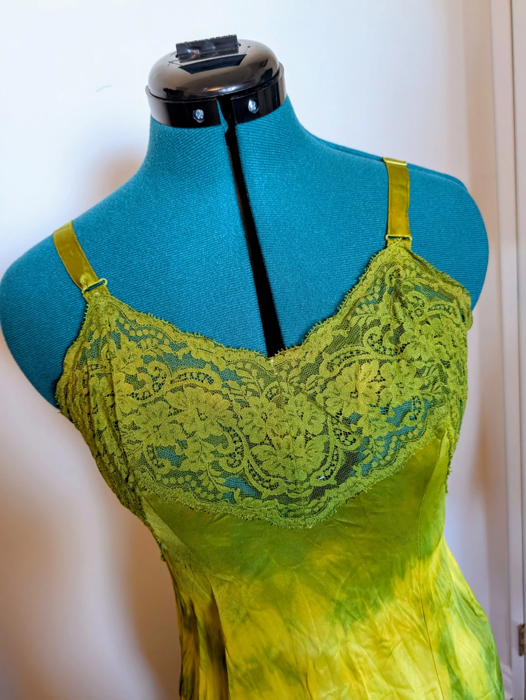Lime Green Lace Trim Slip Dress - photo 2