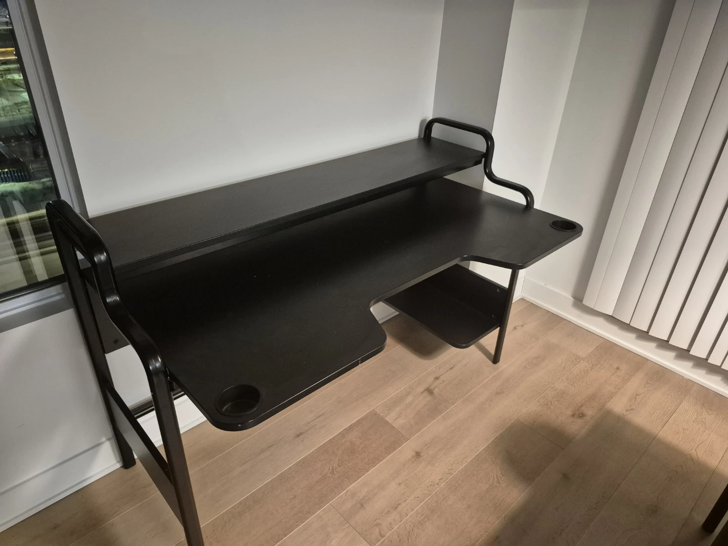 Black Computer Desk with Shelf - photo 2