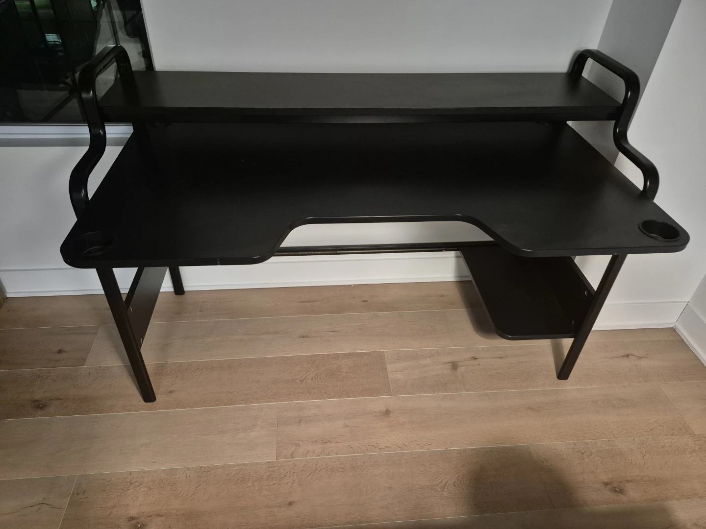 Black Computer Desk with Shelf - photo 3