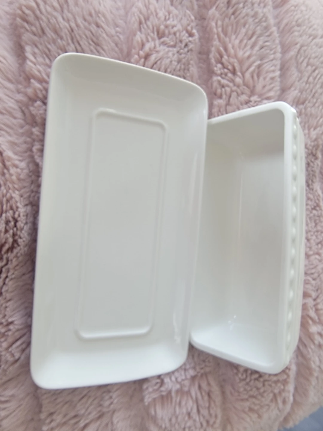 White Ceramic Butter Dish with Lid - photo 3