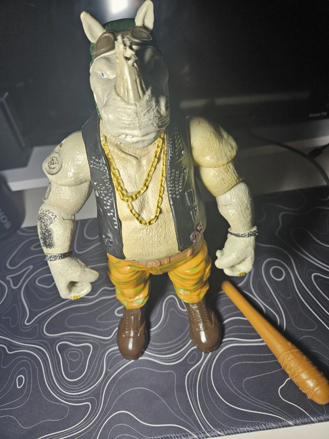 Teenage Mutant Ninja Turtles Rocksteady Action Figure with Bat