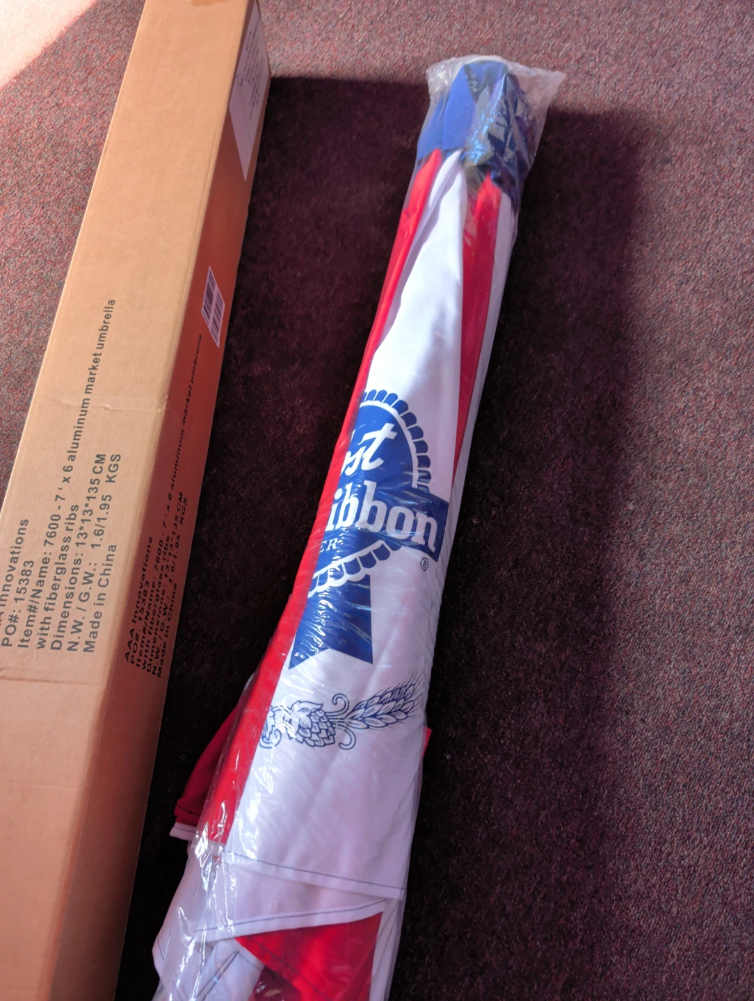 AAA Innovations 7' Aluminum Market Umbrella - Red, White, Blue - photo 3