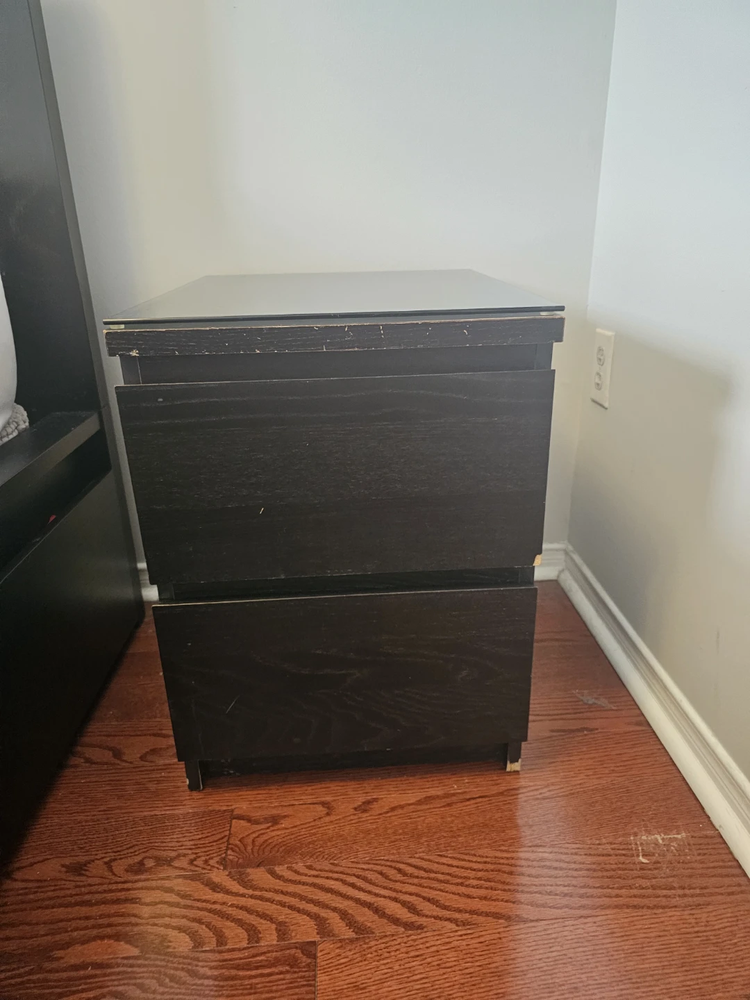 Dark Brown 2-Drawer Filing Cabinet