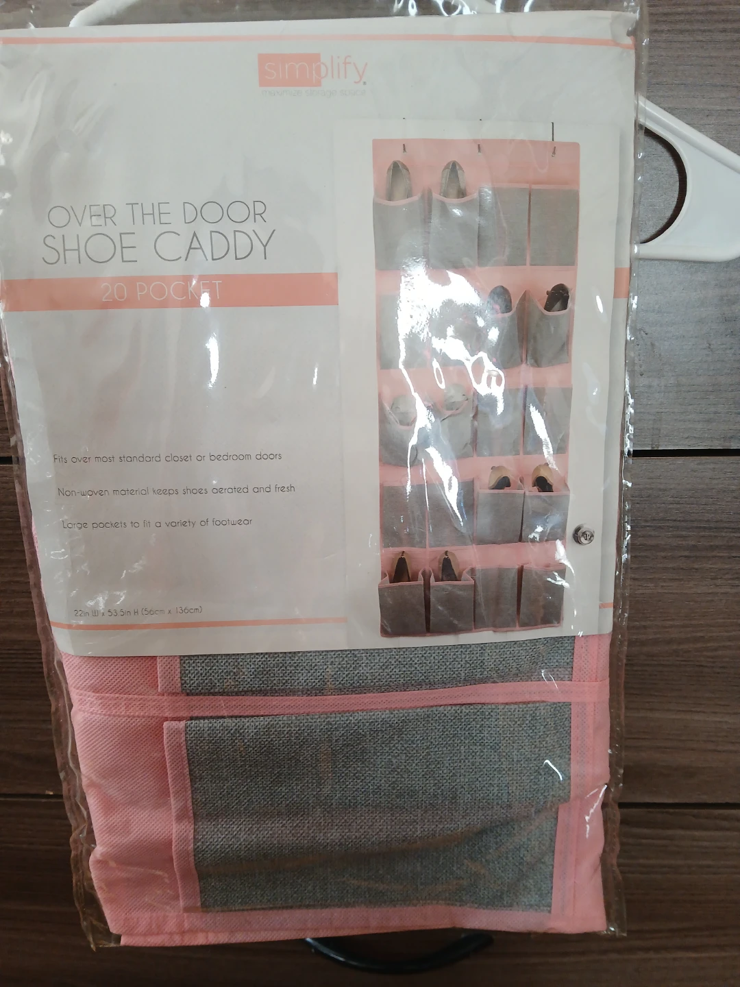 Simplify Over the Door Shoe Caddy - 20 Pockets
