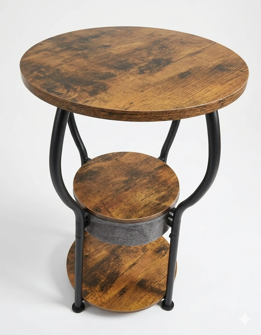 End Table with Fabric Basket - photo 2