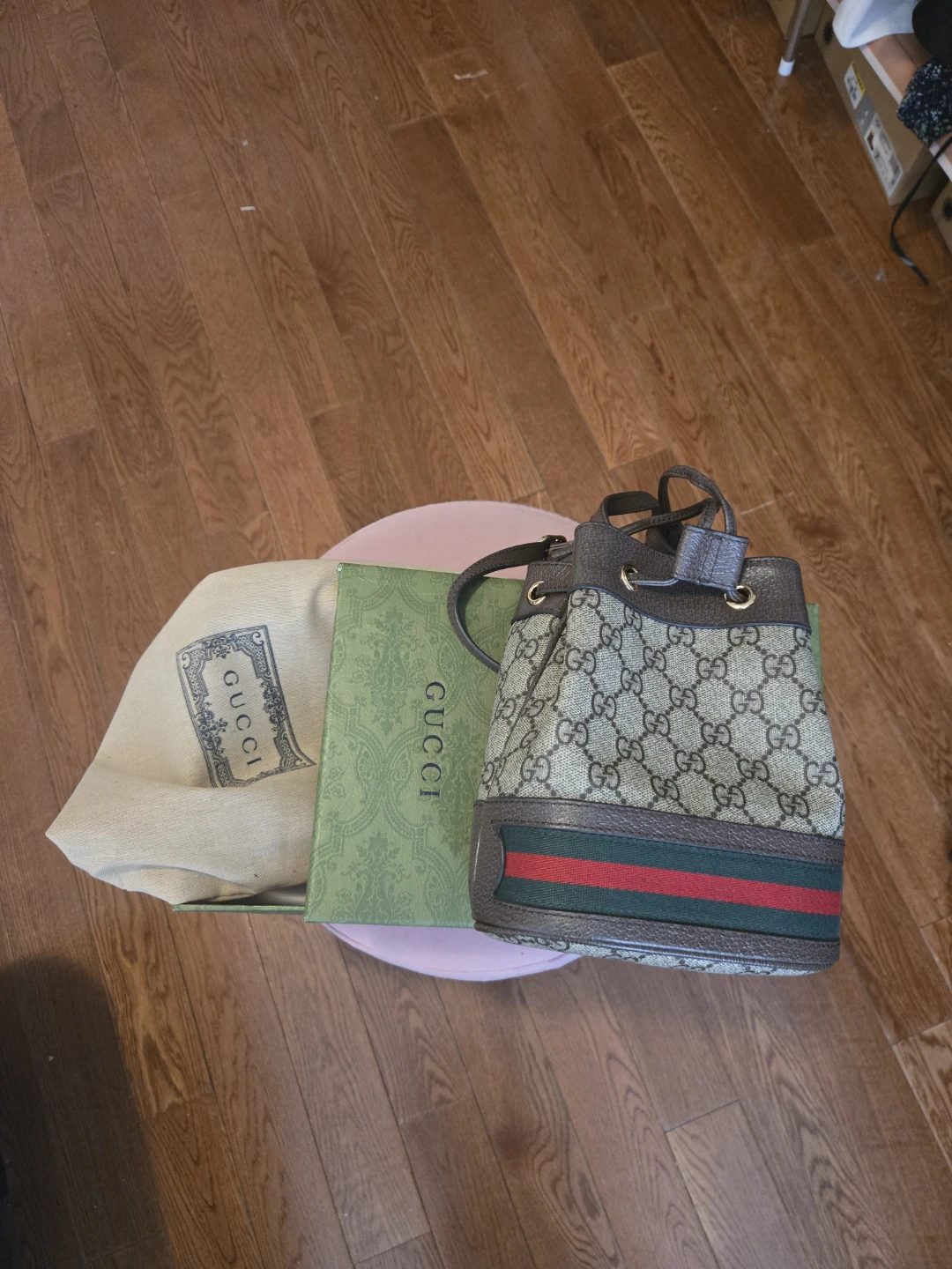 Gucci Bucket Bag with Dust Bag and Box