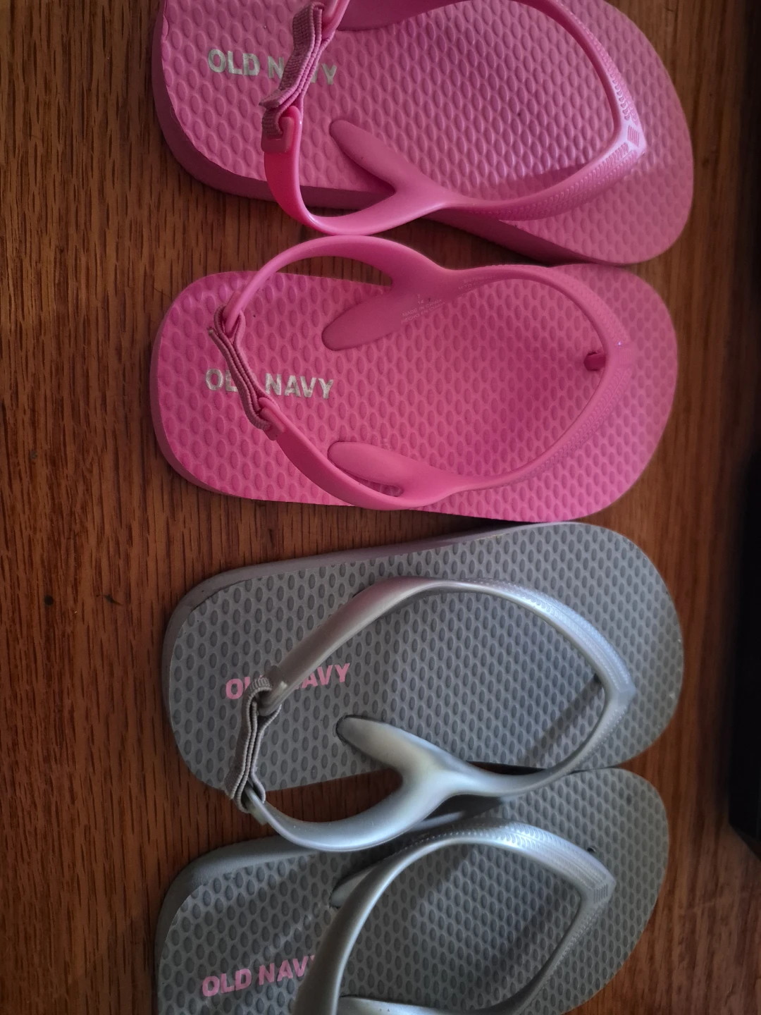 Old Navy Flip Flops - Pink and Grey Toddler Size 7