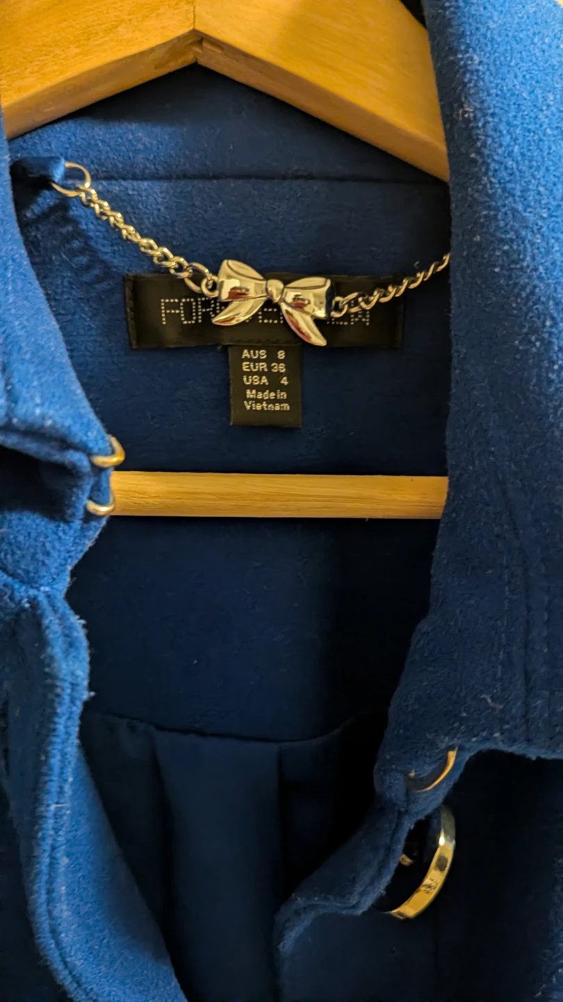 Forever New (Australian) Blue Button-Up Coat