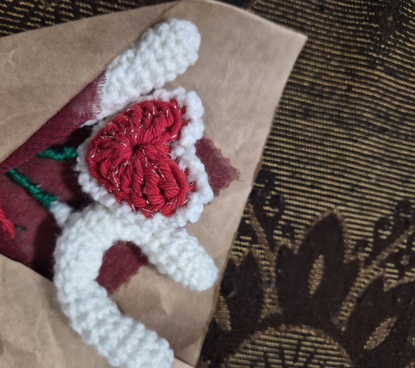 Handmade Crochet "Love" Heart Decoration